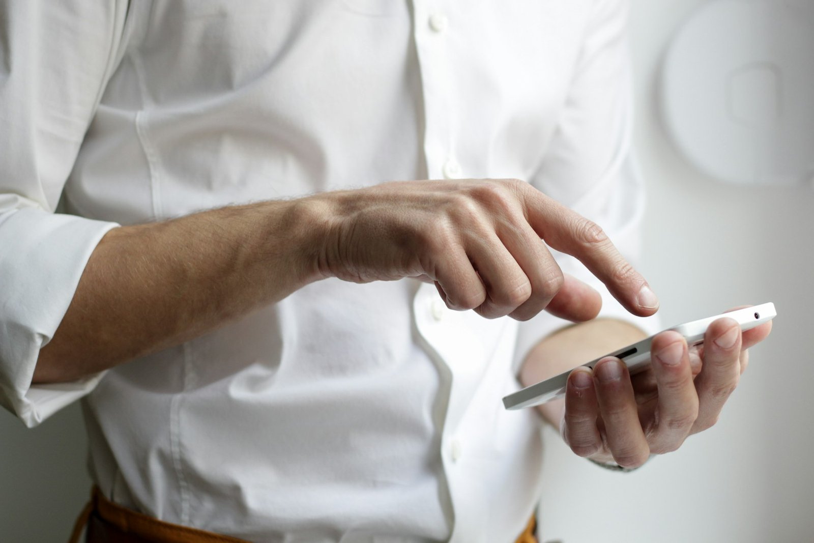 Person browsing a website on a smartphone